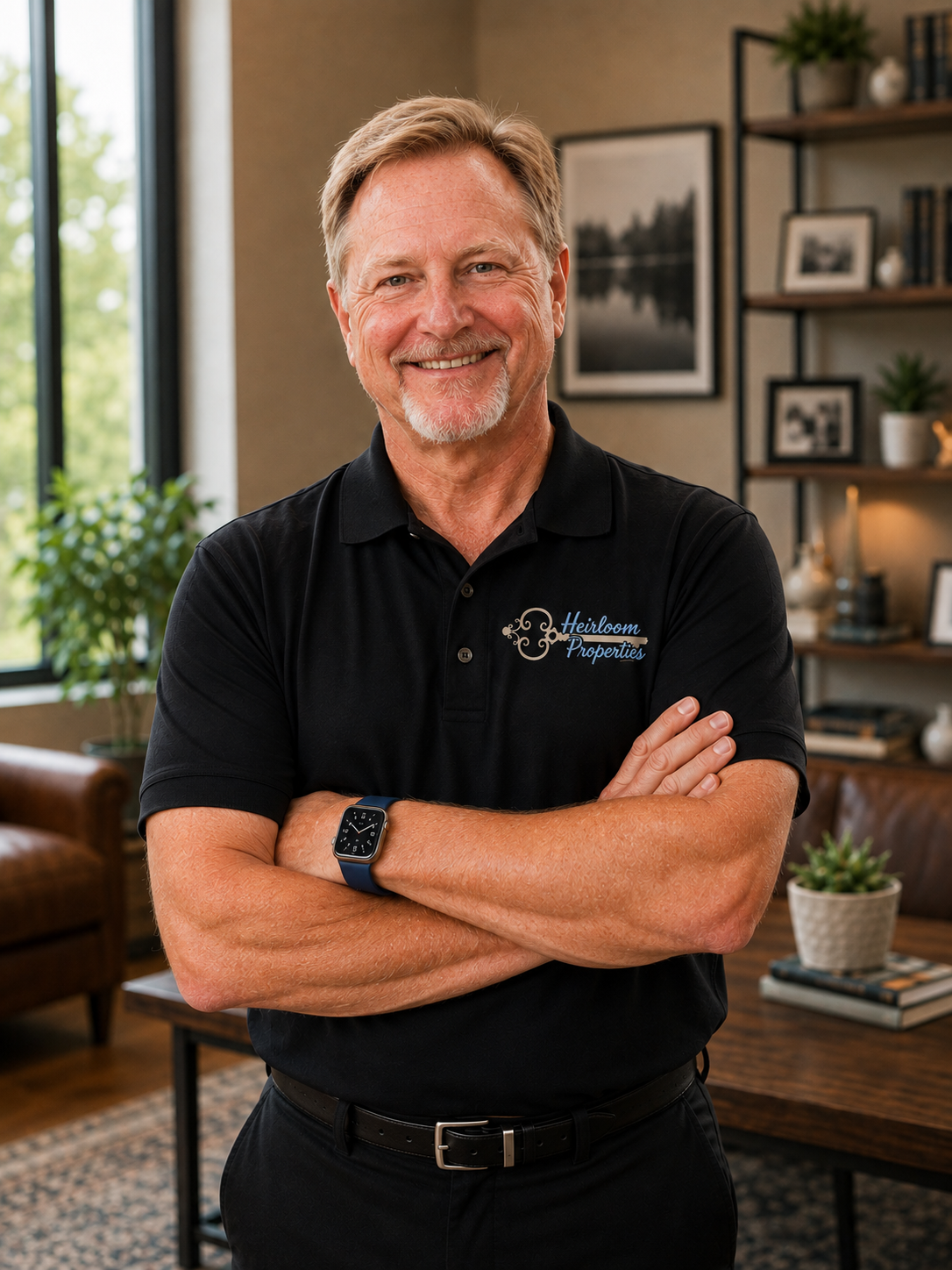 Dean Rinker wearing a black Heirloom Properties polo